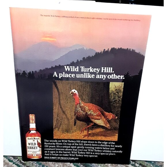 Other - 1984 Wild Turkey Whiskey Full Page Original Print Ad 80s vintage